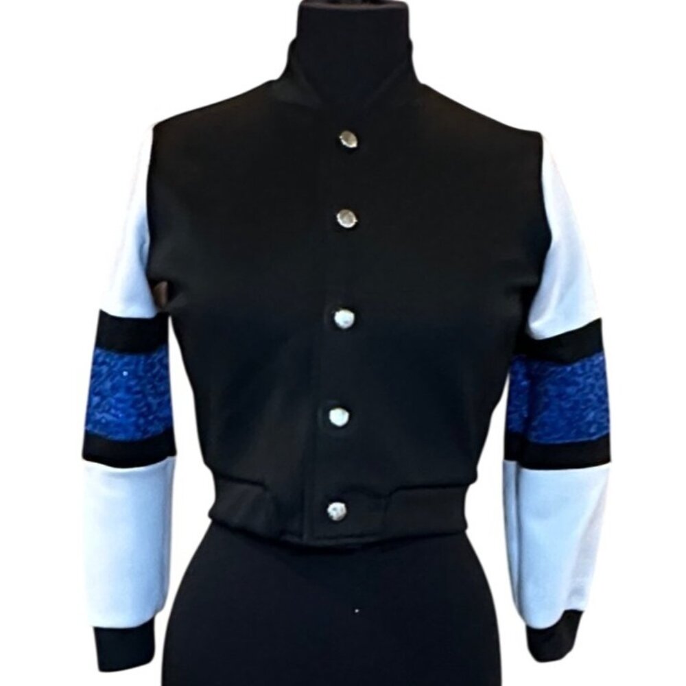 Weissman Brand Short Jacket w/Blue Sequins Polyester Blend Child Size M